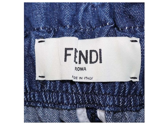 Fendi FF Gürtel kurz aus hellblauem Denim in Dunkelblau - Ansicht 5