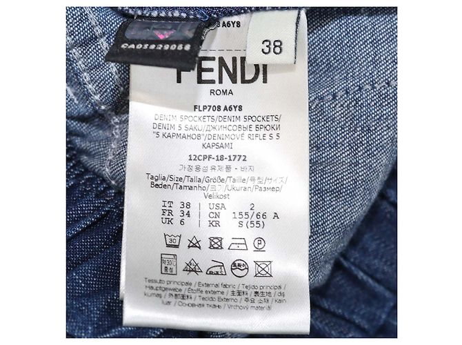 Fendi FF Gürtel kurz aus hellblauem Denim in Dunkelblau - Ansicht 6