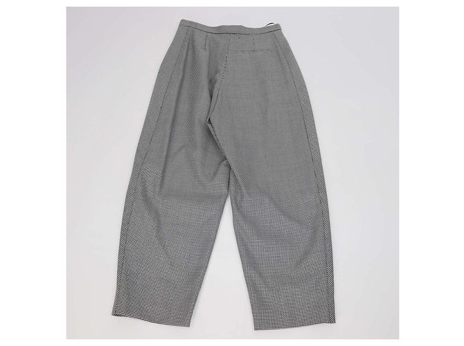 Loewe weit geschnittene Hose aus Wollmischung im Karomuster Schwarz/Weiß - Ansicht 2