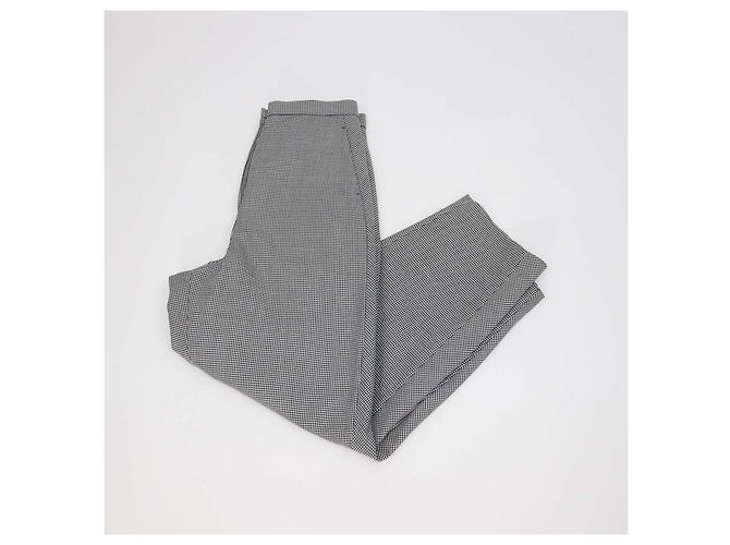 Loewe weit geschnittene Hose aus Wollmischung im Karomuster Schwarz/Weiß - Ansicht 3