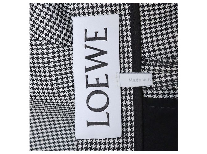 Loewe weit geschnittene Hose aus Wollmischung im Karomuster Schwarz/Weiß - Ansicht 5
