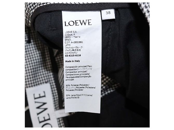 Loewe weit geschnittene Hose aus Wollmischung im Karomuster Schwarz/Weiß - Ansicht 6