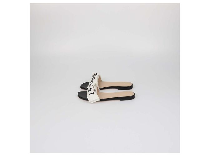 Christian Dior White/Black Embroidered Fabric J'Adior Slide - Ansicht 4