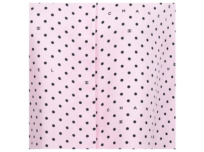 Camicia senza maniche Chanel in seta rosa a pois - vista 4