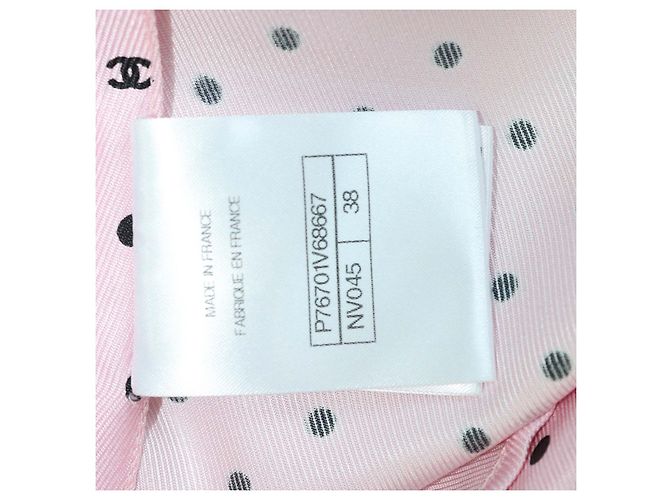 Camicia senza maniche Chanel in seta rosa a pois - vista 6