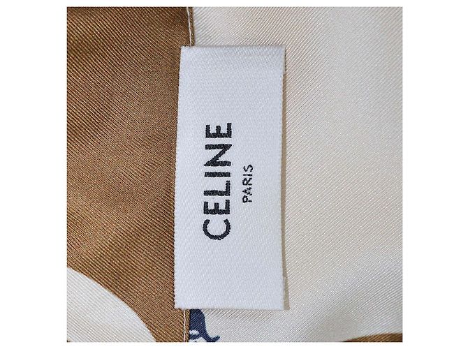 Céline Celine Pyjama Kurzarmhemd aus tricolor Seide mit Carriage-Print - Ansicht 5