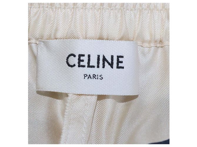 Céline Pantaloncini pigiama Celine Tricolor Silk Carriage Print - vista 5