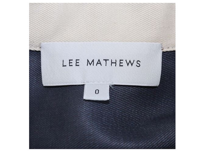 Autre Marque Vestido longo de algodão bege com mangas curtas e bolsos Lee Mathews - vista 5