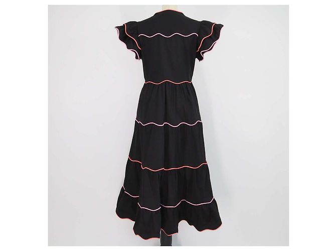Autre Marque Vestido largo Celia B Black Blend Cotton Baba Voyager Negro - vista 3