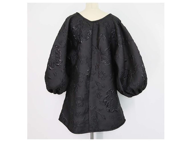 Autre Marque Abito Good Luck Arianne nero con ricami floreali e maniche a sbuffo - vista 3