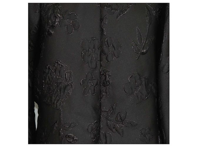 Autre Marque Abito Good Luck Arianne nero con ricami floreali e maniche a sbuffo - vista 4