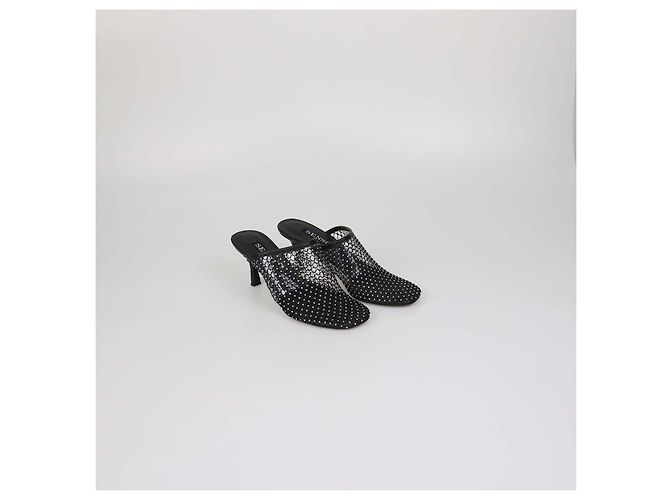 Autre Marque Mules Senso Black Mesh Crystal Pam Nero - vista 2
