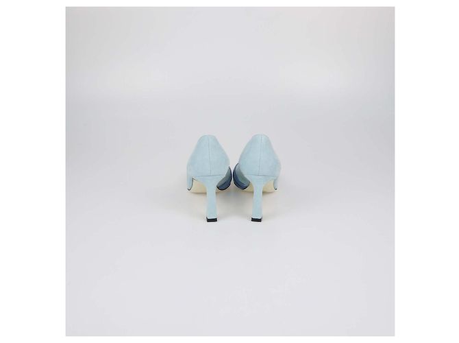 Décolleté Pollini Sky Blue Suede Bling Bling Blu chiaro - vista 5