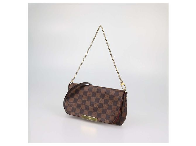 Borsa Louis Vuitton Favorite PM in canvas Damier Ebene Marrone - vista 2