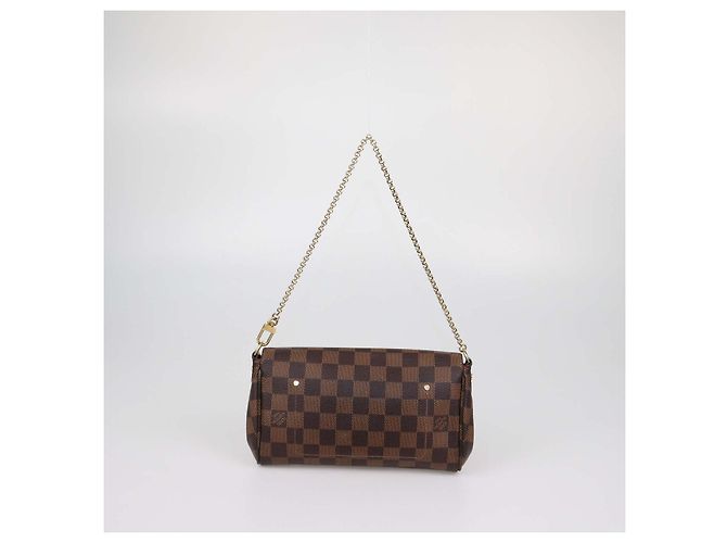Borsa Louis Vuitton Favorite PM in canvas Damier Ebene Marrone - vista 3