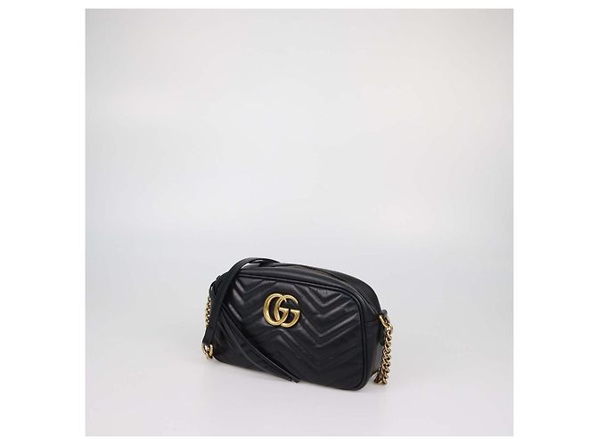 Picca borsa a tracolla GG Marmont in pelle matelassé nera Gucci Nero - vista 2