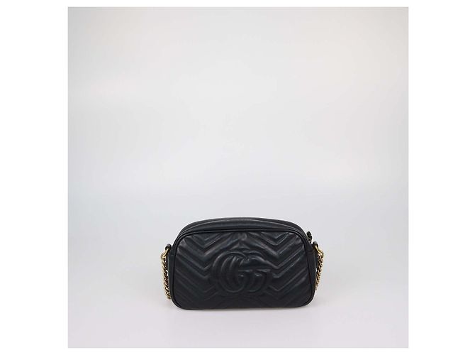 Picca borsa a tracolla GG Marmont in pelle matelassé nera Gucci Nero - vista 3