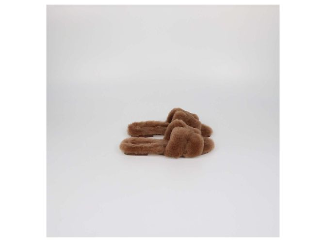 Hermès Sandali Oran in shearling Gold Hermes D'oro - vista 3