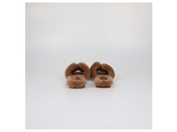 Hermès Sandali Oran in shearling Gold Hermes D'oro - vista 5
