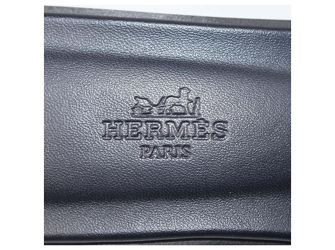 Hermès Sandali Oran in denim blu navy Hermes - vista 6