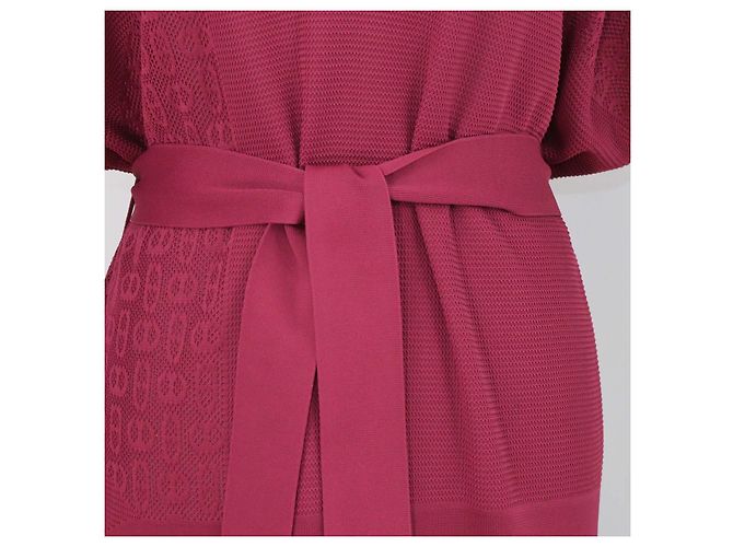 Hermès Vestido Caftán Largo Hermes Lie De Vin Viscose Chaine d'Ancre Burdeos - vista 4
