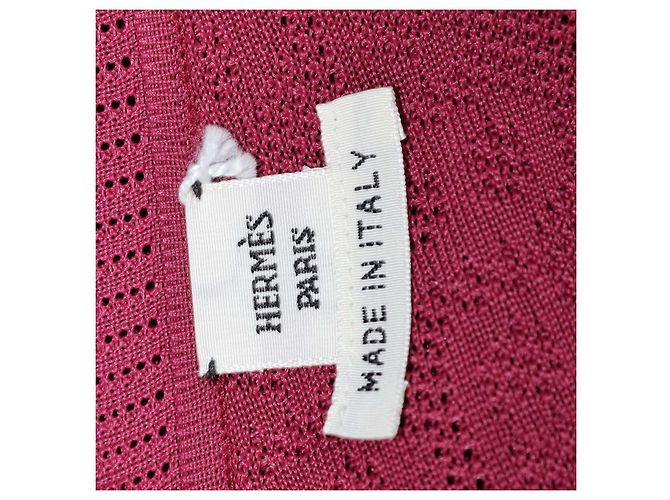 Hermès Vestido Caftán Largo Hermes Lie De Vin Viscose Chaine d'Ancre Burdeos - vista 5