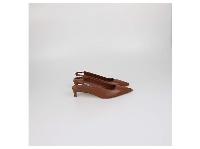 Hermès Hermes Gold Leather Lover 40 Slingback Pumps Golden - Ansicht 3