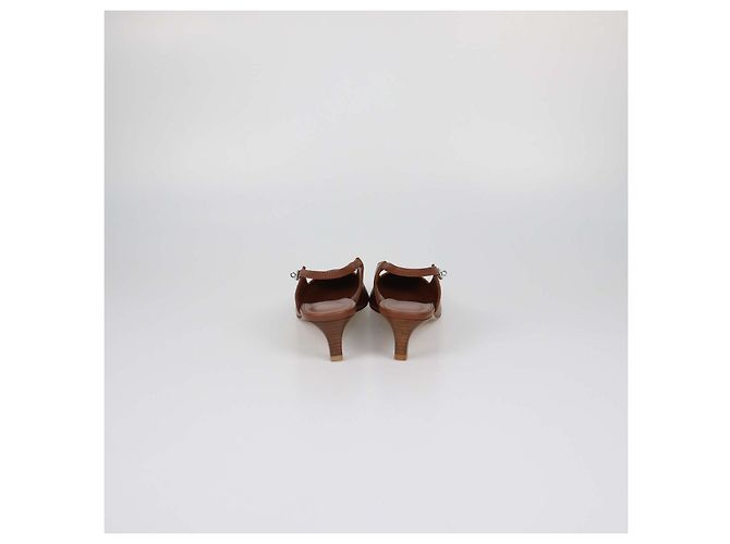 Hermès Hermes Gold Leather Lover 40 Slingback Pumps Golden - Ansicht 5