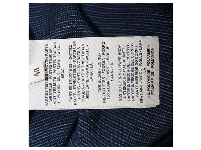 Hermès Polo a Maniche Lunghe Hermes in Misto Seta e Lana Blu con Stampa Candy Libris - vista 6