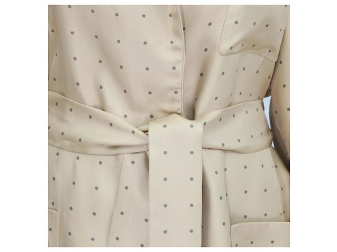 Robe com cinto Roxanne Loro Piana em seda castanha com bolinhas Marrom - vista 4
