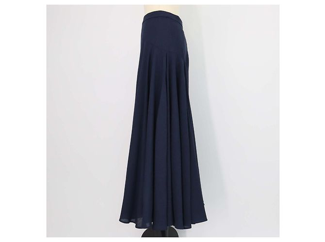 Falda midi Flavia de lana azul profundo Loro Piana - vista 2