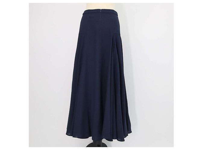 Falda midi Flavia de lana azul profundo Loro Piana - vista 3