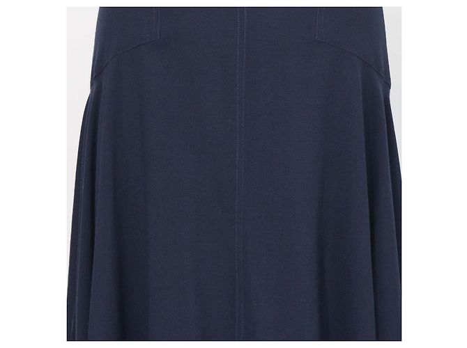 Falda midi Flavia de lana azul profundo Loro Piana - vista 4