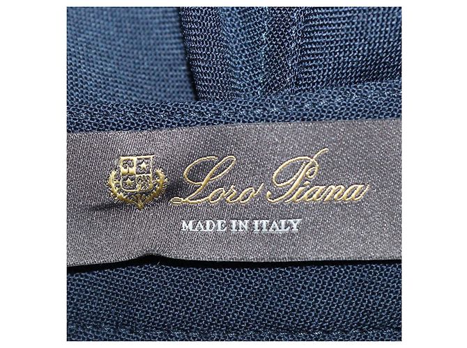 Falda midi Flavia de lana azul profundo Loro Piana - vista 5
