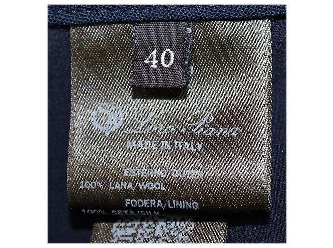 Falda midi Flavia de lana azul profundo Loro Piana - vista 6