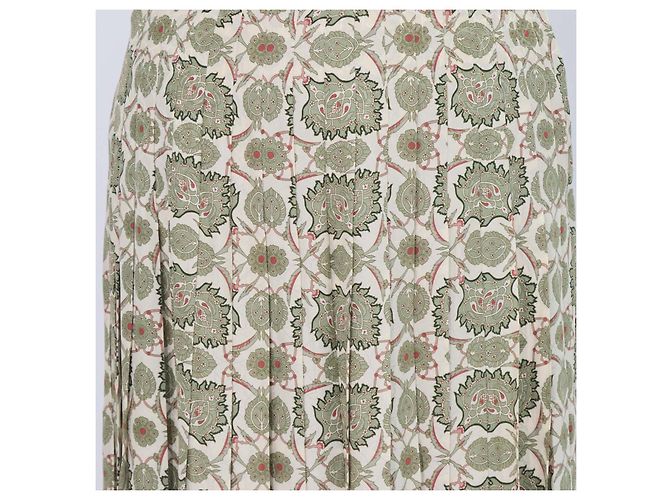 Falda Clea Loro Piana de seda verde con estampado Flower Echoes - vista 4