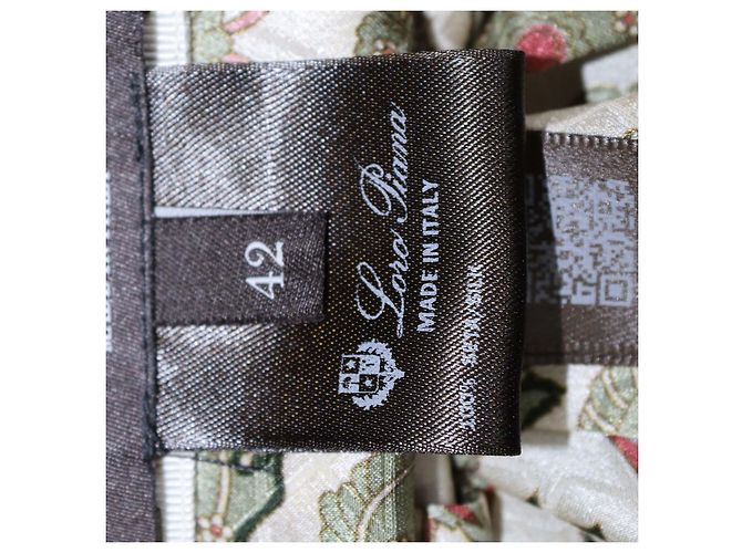 Falda Clea Loro Piana de seda verde con estampado Flower Echoes - vista 6