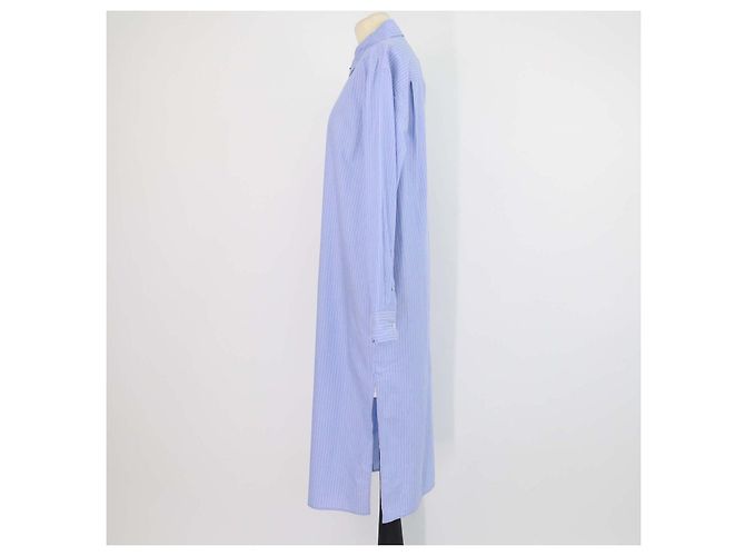 Abito camicia Chihiro in cotone a righe blu The Row - vista 2