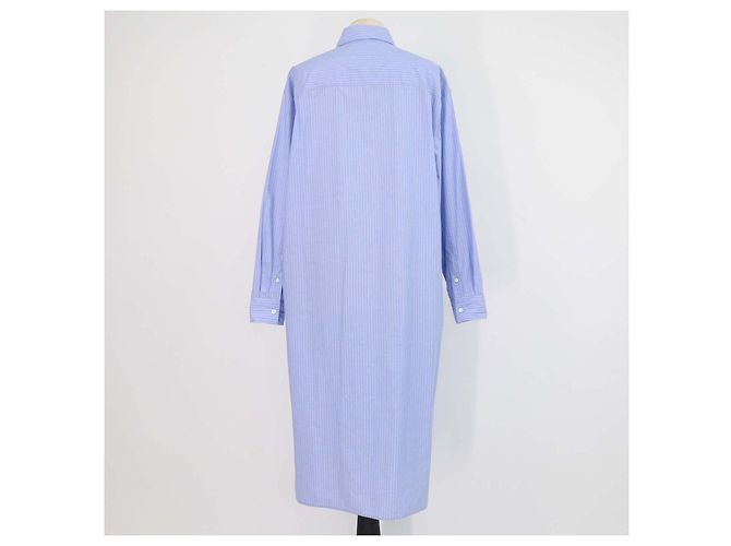 Abito camicia Chihiro in cotone a righe blu The Row - vista 3