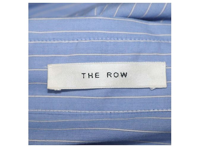 Abito camicia Chihiro in cotone a righe blu The Row - vista 5