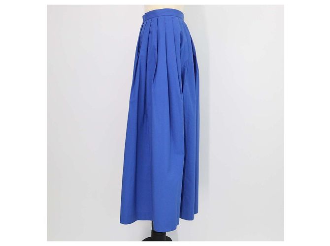 Boutique Moschino Blue Cotton Pleated Maxi Skirt - view 2