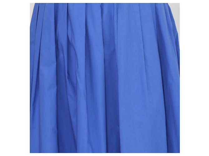 Boutique Moschino Blue Cotton Pleated Maxi Skirt - view 4