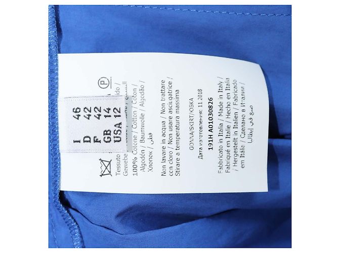 Boutique Moschino Blue Cotton Pleated Maxi Skirt - view 6