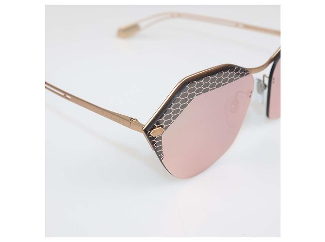 Bulgari Bvlgari Metallic/Silver Mirrored randlose Sonnenbrille Schwarz Golden - Ansicht 6