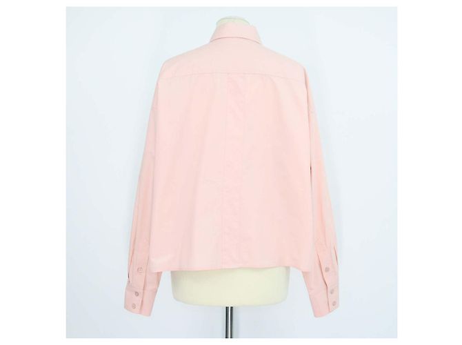 Autre Marque The Frankie Shop Camisa de manga larga de algodón rosa pálido - vista 3