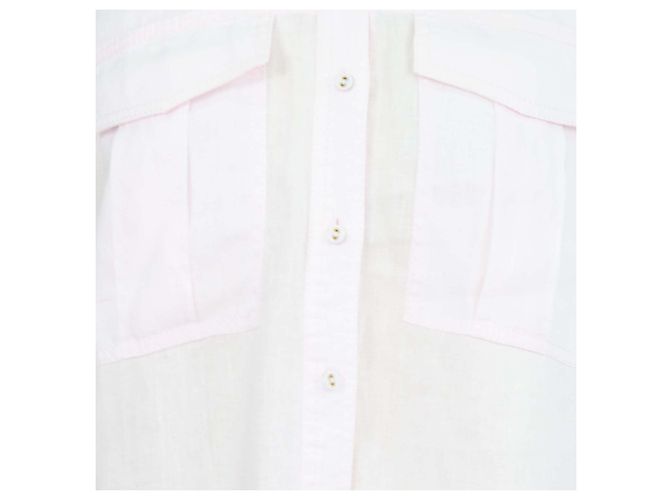Autre Marque Camisa de manga larga Neoma Aje de lino bordado rosa claro con bolsillo - vista 4