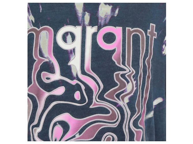 Camiseta Edwige de algodón tie-dye azul marino Isabel Marant Etoile - vista 4