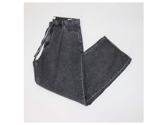 Pantalon Phoebe Wide Leg en denim Wash Black Rag & Bone Noir - vue 3