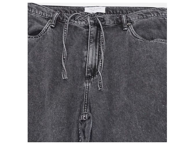 Pantalon Phoebe Wide Leg en denim Wash Black Rag & Bone Noir - vue 4