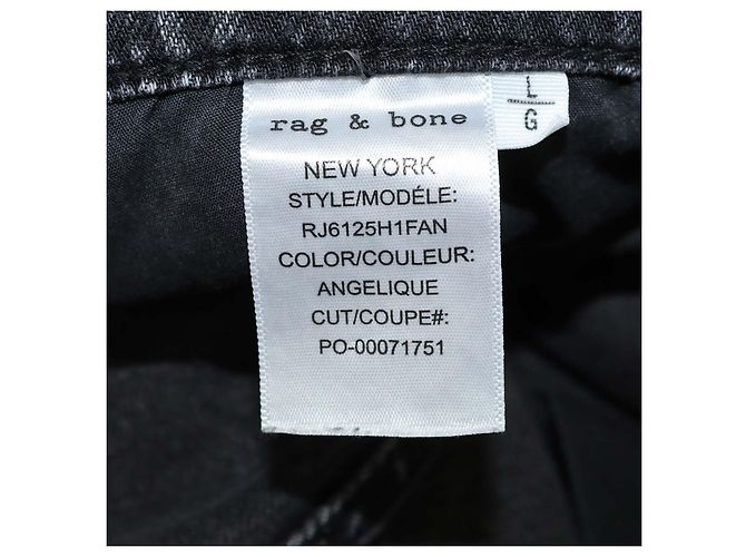 Pantalon Phoebe Wide Leg en denim Wash Black Rag & Bone Noir - vue 6